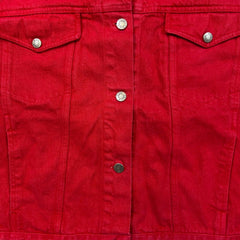 Vintage 90s Calvin Klein Sport Denim Jacket Mens Medium Red USA Trucker