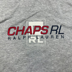 Vintage 90s Chaps Ralph Lauren Shirt Mens XL Gray Graphic Long Sleeve Tee