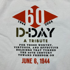 Vintage 2004 D-Day T Shirt Mens XL White 60 Year Tribute World War II Tee