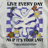 Zoo York Hoodie Mens Large White Live Everyday As If It's Your Last Pullover
