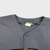 Vintage 90s FUBU Sports Baseball Jersey Mens XL Gray The Collection Spellout