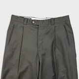 Vintage 80s Gala Slacks Pleated Trousers Mens 36x30 Green Pure Wool Dress Pants
