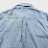 Sandro Paris Oxford Denim Shirt Mens XS Blue Casual Light Wash Button Up