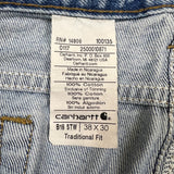 Carhartt B18 STW Jeans Mens 37x30 Traditional Fit Taper Faded Distress Workwear Pants