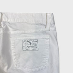 Vintage Polo Ralph Lauren Jeans Mens 36x32 White 625 Wide Flare Leg USA Denim Pants