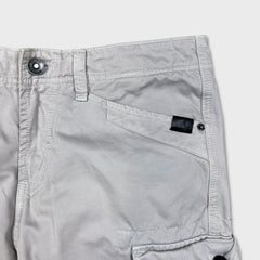 G-Star Raw Pants Mens 32x34 White Straight Fit Casual Utility Cargo Trousers