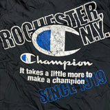 Vintage 90s Champion Jacket Mens XS Black Rochester NY USA Bomber