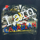 Vintage 90s Bulletin Molson Canadian Beer T Shirt Mens Large Black Faded Tee