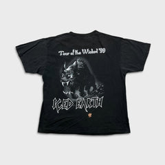 Vintage 1999 Iced Earth Tour of The Wicked T Shirt Mens XL Black Band Tee