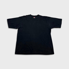 Vintage 90s Blank T Shirt Mens XL Black Faded Heavyweight Boxy Short Sleeve Tee