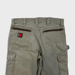 Vintage Y2K Wrangler Riggs Pants Mens 34x28 Gray Ripstop Carpenter Double Knee Cargo