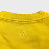 Adidas Sweatshirt Mens Small Yellow Sportswear Spell Out Pullover Crewneck
