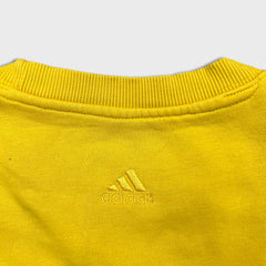 Adidas Sweatshirt Mens Small Yellow Sportswear Spell Out Pullover Crewneck