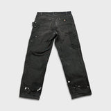 Dickies Pants Mens 34x32 Black Straight Leg Distress Hammer Loop Canvas Workwear