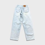 Vintage 90s Levi's 535 Jeans Mens 28x34 Blue Euro Fit Light Wash Wide Leg Baggy Denim Pants