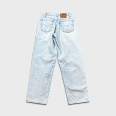 Vintage 90s Levi's 535 Jeans Mens 28x34 Blue Euro Fit Light Wash Wide Leg Baggy Denim Pants