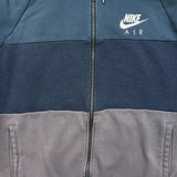 Nike Air Hoodie Mens Large Gray Swoosh Sportswear Full Zip Hooded Sweater