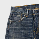 Levi's 505 Jeans Mens 30x30 Blue Regular Fit Straight Leg Dark Wash Faded Denim Pants