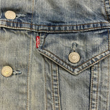 Levi's Vest Jacket Womens Small Blue Light Wash Sleeveless Jean Denim Trucker