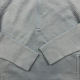 Lululemon Engineered Warmth Sweatshirt Womens Size 12 Blue 1/2 Zip Wool Sweater