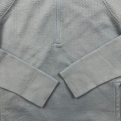 Lululemon Engineered Warmth Sweatshirt Womens Size 12 Blue 1/2 Zip Wool Sweater