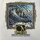 Vintage 90s Ocean Pacific Sleeveless T Shirt Mens Large White Thrashed Beach Surfing