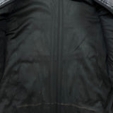 Vintage Y2K Leather Jacket Mens XL Black Moto Biker Multi Zipper Heavy Bomber
