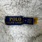Polo Ralph Lauren Ski Bear Fleece Mens Medium White High Pile Hooded Jacket