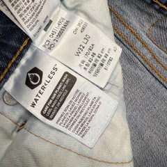 Levi's 511 Jean Mens 32x30 Blue Slim Fit Mid Rise Medium Wash Stretch Denim Pants