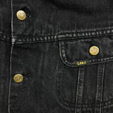 Vintage 90s Lee Storm Rider Denim Jacket Mens XL Black Stone Wash Blanket Lined Trucker Western