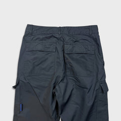 Adidas Blue Version Cargo Pants Mens Small Black 3 Stripe Trefoil Taper Leg