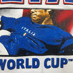 Vintage 2002 FIFA World Cup Italia T Shirt Mens Small White Italy Soccer Tee
