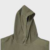 Vintage Y2K Gap Fleece Mens Medium Green Spell Out Distressed Hooded Pullover Jacket