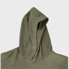 Vintage Y2K Gap Fleece Mens Medium Green Spell Out Distressed Hooded Pullover Jacket