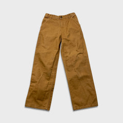 Carhartt Pants Womens 28x28 Brown Straight Leg Canvas Carpenter Workwear Trouser