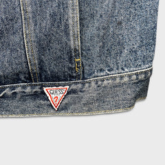 Vintage 90s Guess Denim Vest Mens XL Blue USA Jean Trucker Jacket