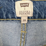 Levi's x Deepika Padukone Jeans Women 28x27 Blue Flare Leg Medium Wash Denim Pants