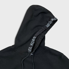 Michael Kors Hoodie Mens Large Black Logo Tape Pullover Hooded Sweater