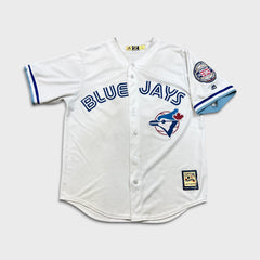 Vintage 2011 Majestic Roberto Alomar Toronto Blue Jays Hall of Fame Jersey Mens Large White MLB Baseball