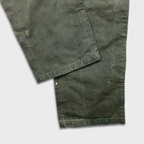 Carhartt B11 MOS Pants Mens 32x27 Green Loose Fit Washed Duck Workwear Dungaree