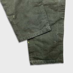 Carhartt B11 MOS Pants Mens 32x27 Green Loose Fit Washed Duck Workwear Dungaree