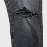 Levi's Wedgie Straight Jeans Womens 31x26 Black Distressed High Rise Wash Denim Pants