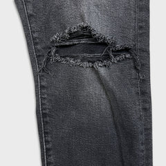 Levi's Wedgie Straight Jeans Womens 31x26 Black Distressed High Rise Wash Denim Pants