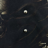 Vintage Y2K Skull T Shirt Mens XL Black Tie Dye Studded Horror AOP Faded Tee