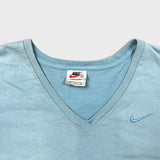 Vintage 90s Nike Sportswear T Shirt Mens XL Blue Faded V Neck Made In USA Tee