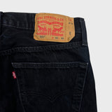 Levi's 501 Jeans Mens 32x30 Black Original Straight Leg Dark Wash Denim Pants