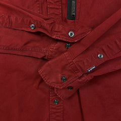 G-Star Raw Powel Slim Shirt Mens Medium Red Preppy Long Sleeve Button Up