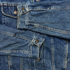 Vintage 90s Gap Denim Jacket Mens Medium Blue Lined Medium Wash USA Jean Trucker