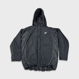 Vintage Y2K Nike Sportswear Jacket Mens XL Black Swoosh Spell Out Full Zip Outdoor Coat