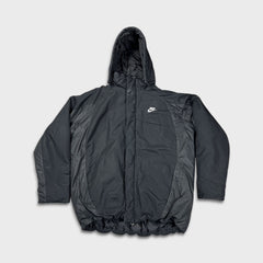 Vintage Y2K Nike Sportswear Jacket Mens XL Black Swoosh Spell Out Full Zip Outdoor Coat